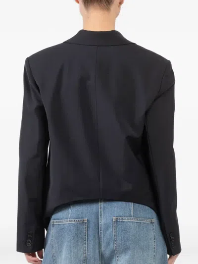 Tibi Button-fastening Single-breasted Blazer In Blue