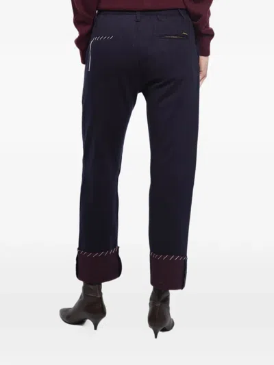 Maurizio Massimino Peter Cuffed Trousers In Blue