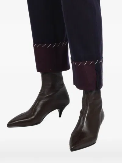 Maurizio Massimino Peter Cuffed Trousers In Blue