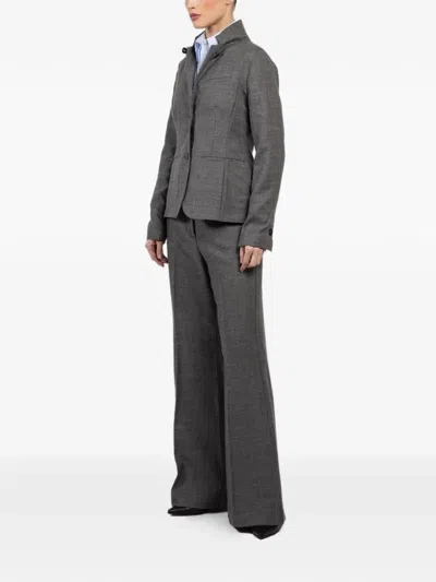 Hannes Roether Buttoned Notched-lapels Blazer In Gray