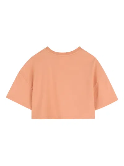 Chloé Cotton Name T-shirt In Orange