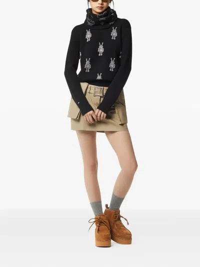 Mcm Logo-patch Neck Warmer In Black