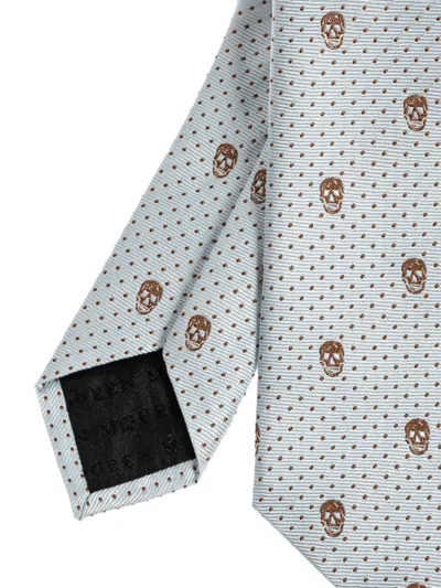 Alexander Mcqueen Skull-pattern Dotted Tie In Multi