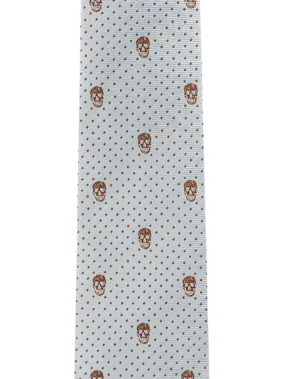 Alexander Mcqueen Skull-pattern Dotted Tie In Multi