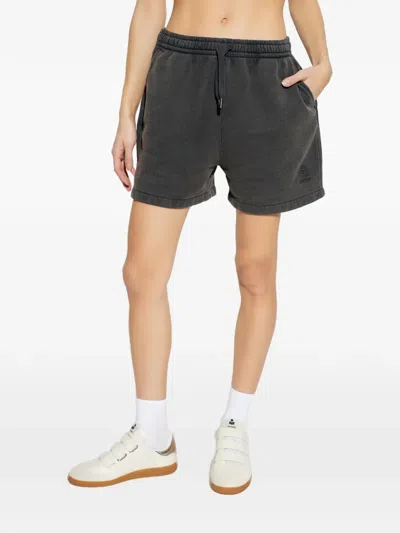 Isabel Marant Étoile Miranae Drawstring Embroidered Shorts In Gray