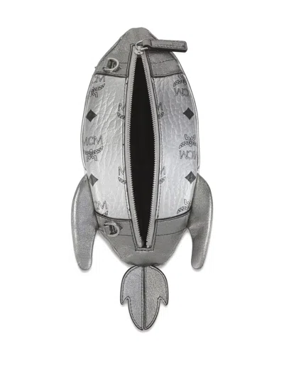 Mcm Rocket-design Messenger Bag In Silver