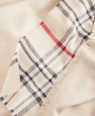 Fraas Solid Plaid Ruana Wrap In Brown