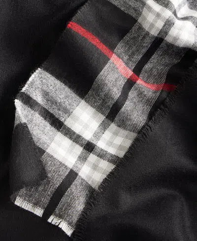 Fraas Solid Plaid Ruana Wrap In Black