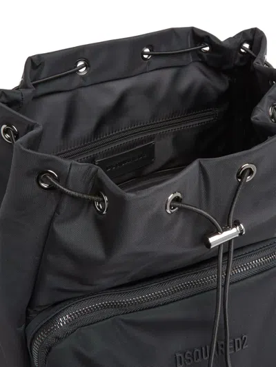 Dsquared2 Dsquared Black Nylon Urban Backpack In Pink