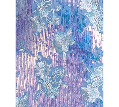 Emerald Sundae Juniors' Low Back Long Sequin Gown In Multi