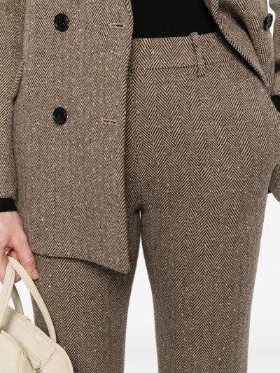 Ermanno Brown Silk Nylon Trousers In Brown