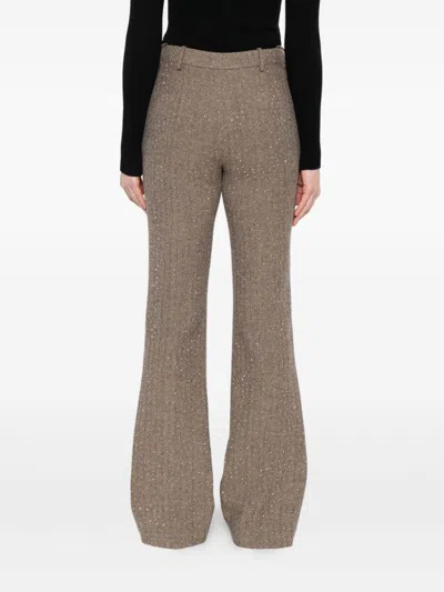 Ermanno Brown Silk Nylon Trousers In Brown