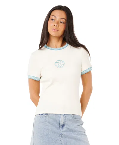 Rip Curl Women's Shore Break Fitted Pull-on T-shirt In White