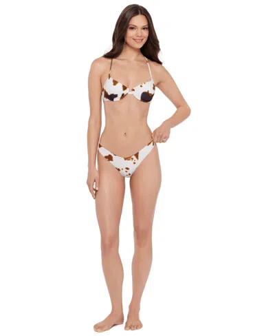 Steve Madden Womens X Back Demi Underwire Top Scoop Hipster Bottoms In Multi