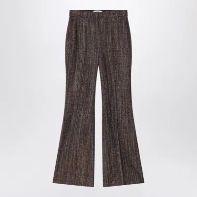 Fendi Rust Wool And Alpaca Trousers Women In Brown