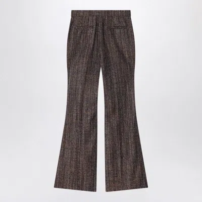 Fendi Rust Wool And Alpaca Trousers Women In Brown