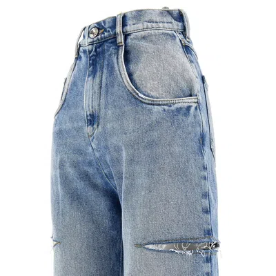 Maison Margiela High-rise Jeans With Side Rips In Blue
