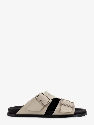 Alohas Adjustable Strap Leather Sandals In Neutral