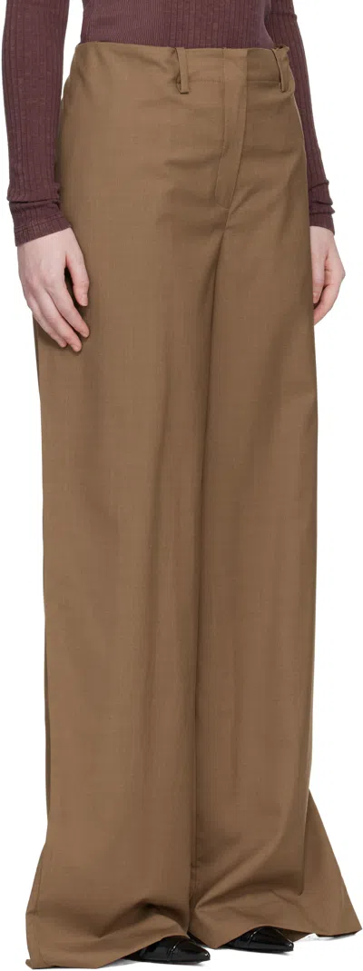 Mugler Brown Super Fine Mela Trousers In Brown
