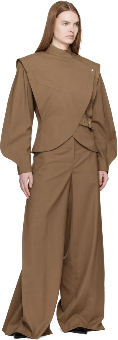 Mugler Brown Super Fine Mela Trousers In Brown
