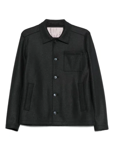 Herno Button-fastening Patch-pocket Jacket In Black