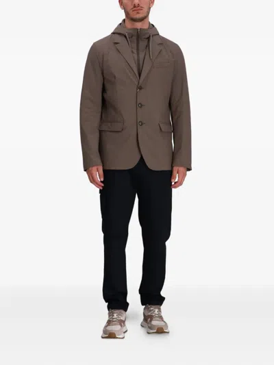Herno Elastane Blazer In Brown