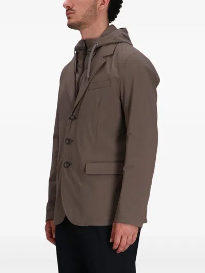 Herno Elastane Blazer In Brown