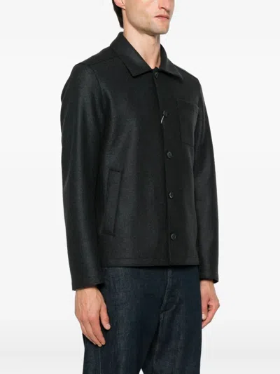 Herno Button-fastening Patch-pocket Jacket In Black