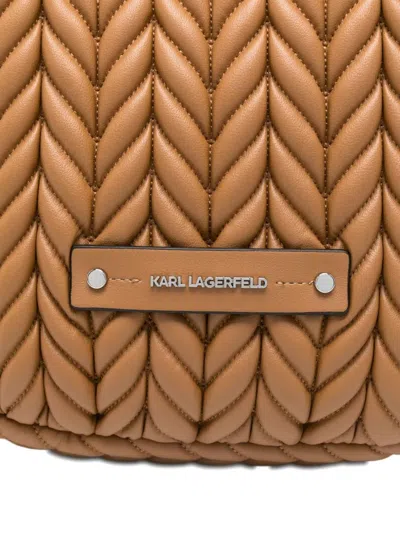 Karl Lagerfeld Quilted Shoulder Bag In Burgundy