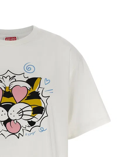 Kenzo Tiger Graphic Short Sleeve Crew Neck T Shirt In Neutral