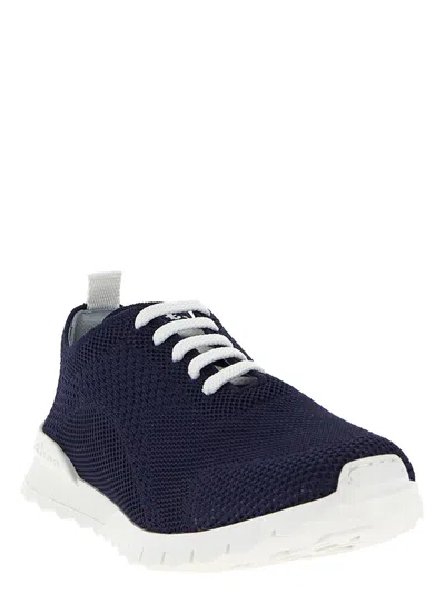 Kiton Fits Sneakers Round Toe Knit Upper In Blue