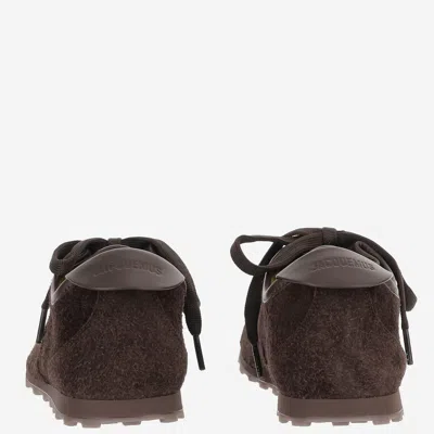 Jacquemus The Tennis Leather-trimmed Suede Sneakers In Brown