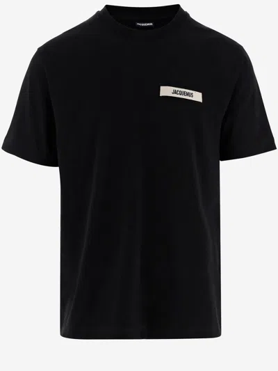 Jacquemus Logo-patch Cotton T-shirt In Black