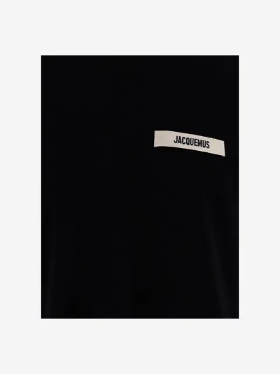 Jacquemus Logo-patch Cotton T-shirt In Black