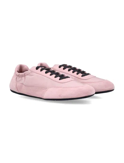 Prada Collapse Re-nylon And Suede Womans Sneakers In Pink
