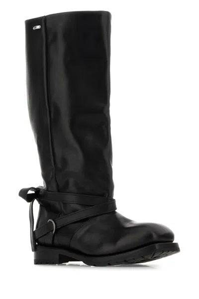 Our Legacy Black Leather High Engine Boots In Black