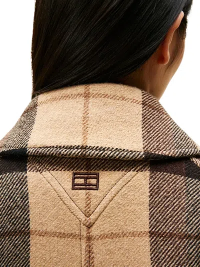 Tommy Hilfiger Wool Coat In Brown