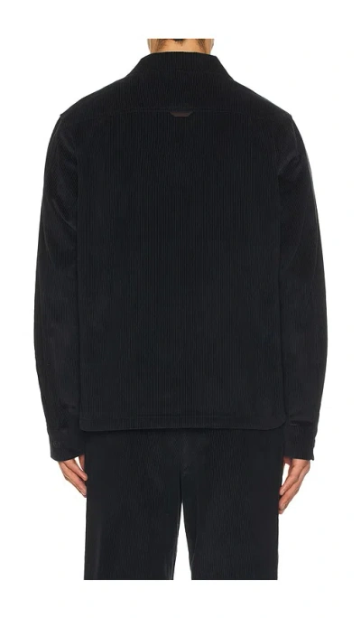 Fred Perry Zip Through Overshirt Black In Blue