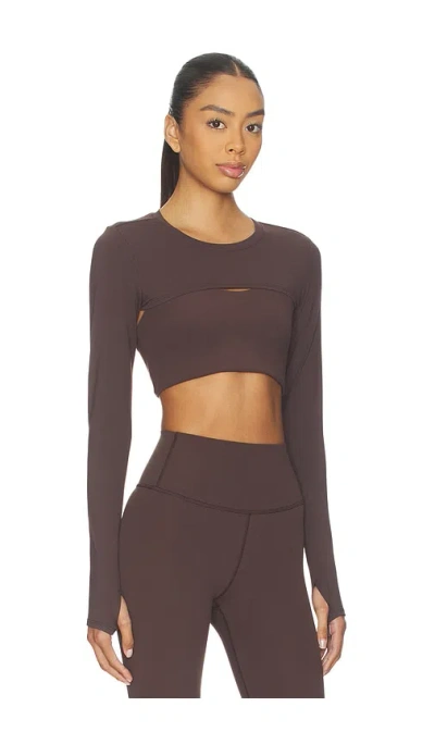 Splits59 Amelia Airweight Lite Shrug In Brown