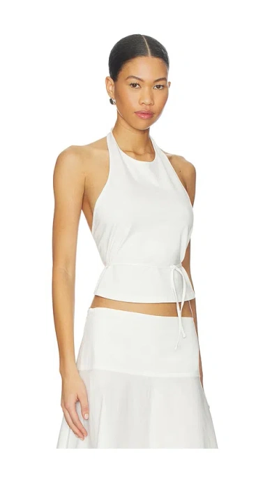 St Agni Soft Jersey Halter Top In White