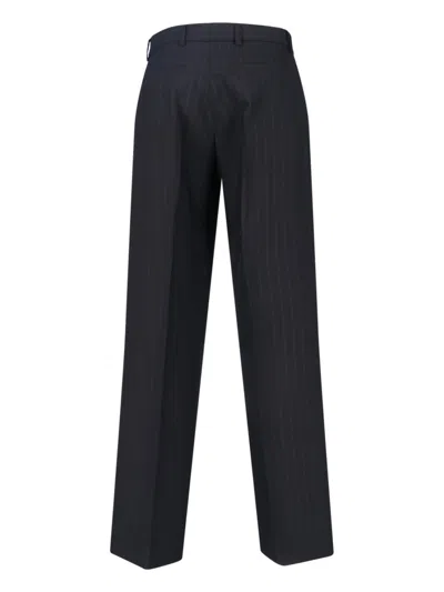 Gucci Pinstripe Wool Pants In Black