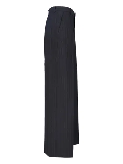 Gucci Pinstripe Wool Pants In Black