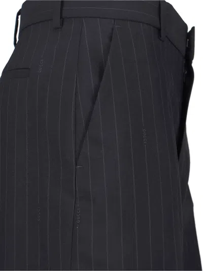 Gucci Pinstripe Wool Pants In Black