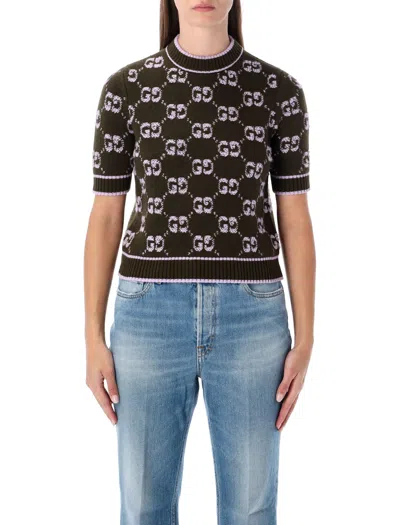 Gucci Wool Sweater Featuring Embroidered Design In Black