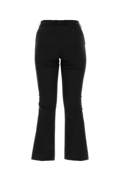 Pt Torino Black Stretch Polyester Blend Pant In Black