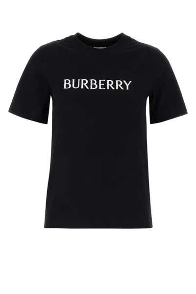 Burberry Women Cotton T-shirt With Logo In Black