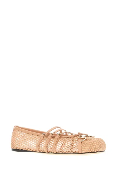 Gucci Skin Pink Mesh Ballerinas In Multi