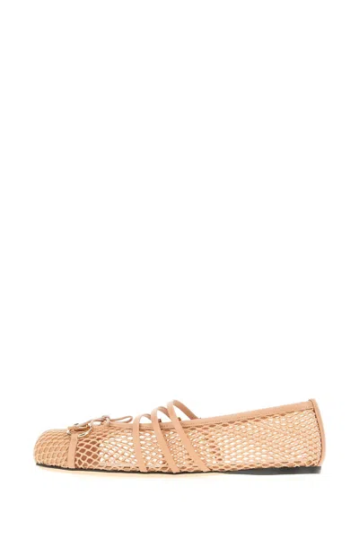 Gucci Skin Pink Mesh Ballerinas In Multi