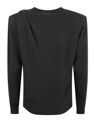 Versace Draped Wool Sweater In Black