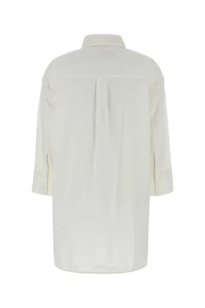 Weekend Max Mara White Cotton Oversize Queva Shirt In White